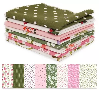 Soimoi 8 шт., комплект из четверти жира, с цветочным принтом, 18 x 22 дюйма, сделай сам, пэчворк, ткань для квилтинга, предварительно вырезанная из 100 хлопка 18x22 inches