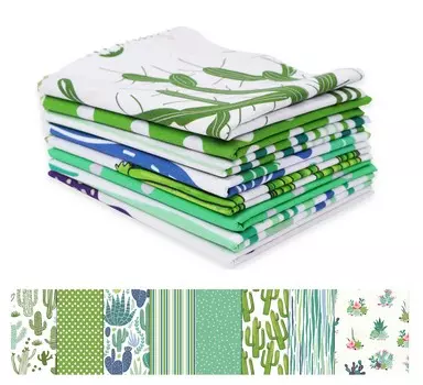 Soimoi, 8 шт., комплект из толстых четвертей, принт кактусов и суккулентов, 18 x 22 дюйма, лоскутная ткань для самостоятельного изготовления, 100 г. хлопка, предварительно разрезанная ткань для квилтинга 18x22 зелёный