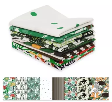 Soimoi, 8 шт., комплект из толстых четвертей, принт с тропическими пальмами, 18 x 22 дюйма, лоскутная ткань для самостоятельного изготовления, 100 г. хлопка, предварительно разрезанная ткань для квилтинга 18x22 разноцветный