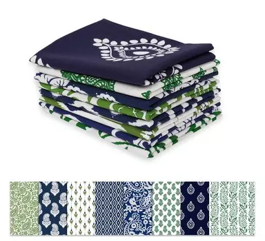 Soimoi 8 шт. комплект толстых четвертей, азиатский блок с принтом пейсли 18 x 22 DIY пэчворк-100 хлопковая предварительно нарезанная ткань для квилтинга мятно-зеленая и темная 18x22