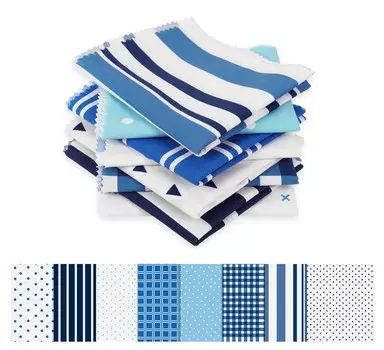 Soimoi 8 шт. комплект толстых четвертей, геометрические клетки, полосы, принт в горошек 18 x 22 DIY пэчворк - 100 хлопковая предварительно нарезанная ткань для квилтинга 18x22 синий