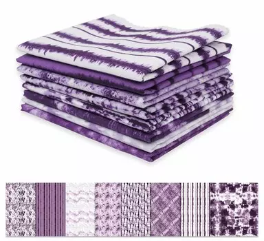 Soimoi 8 шт., набор из четверти жира - галстук и краска с принтом 18 x 22 DIY пэчворк - предварительно нарезанная ткань для квилтинга из 100 хлопка (Пурпурный & 18x22 фиолетовый