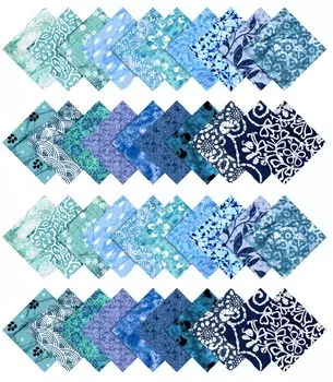 Soimoi Aaian Batik Print Precut 5-inch Cotton Fabric Quilting Squares Charm Pack DIY Patchwork Sewing Craft- Sea Green & 5x5 inches