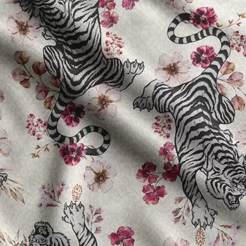 Soimoi Animals Print, хлопковый батист, ткань для квилтинга, продаваемая во дворе, ширина 42 дюйма, хлопковая ткань средней плотности, швейные принадлежности, бежевый и 42 Inch Wide - Cotton Cambric чёрный