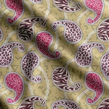 Soimoi Asian Paisley Print, хлопок Cambric, ткань для квилтинга, продаваемая во дворе, ширина 42 дюйма, хлопковая ткань средней плотности, 42 Inch Wide - Cotton Cambric чёрный
