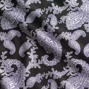 Soimoi Asian Paisley Print, хлопок Cambric, ткань для квилтинга, продаваемая во дворе, ширина 42 дюйма, хлопковая ткань средней плотности, 42 Inch Wide - Cotton Cambric чёрный