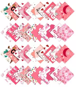 Soimoi Baby Boy Print Precut 5-inch Cotton Fabric Quilting Squares Charm Pack DIY Patchwork Sewing Craft- Rose 5x5 inches розовый