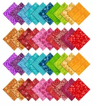 Soimoi Batik Print Precut 5-inch Cotton Fabric Quilting Squares Charm Pack DIY Patchwork Sewing 5x5 красный