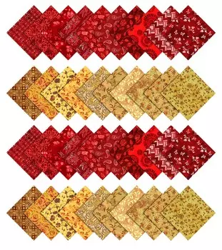 Soimoi Batik Print Precut 5-inch Cotton Fabric Quilting Squares Charm Pack DIY Patchwork Sewing 5x5 красный