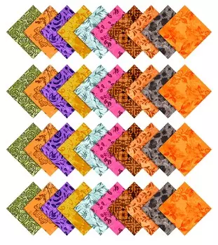 Soimoi Batik Print Precut 5-inch Cotton Fabric Quilting Squares Charm Pack DIY Patchwork Sewing 5x5 жёлтый