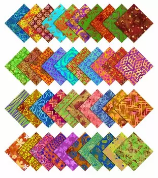 Soimoi Batik Print Precut 5-inch Cotton Fabric Quilting Squares Charm Pack DIY Patchwork Sewing 5x5 разноцветный