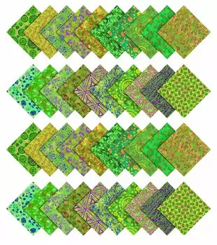 Soimoi Batik Print Precut 5-inch Cotton Fabric Quilting Squares Charm Pack DIY Patchwork Sewing 5x5 зелёный