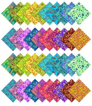 Soimoi Batik Print Precut 5-inch Cotton Fabric Quilting Squares Charm Pack DIY Patchwork Sewing 5x5 фиолетовый
