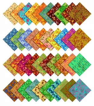 Soimoi Batik Print Precut 5-inch Cotton Fabric Quilting Squares Charm Pack DIY Patchwork Sewing 5x5 жёлтый