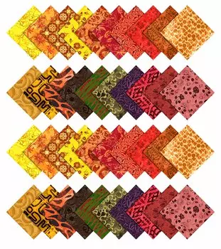Soimoi Batik Print Precut 5-inch Cotton Fabric Quilting Squares Charm Pack DIY Patchwork Sewing 5x5 жёлтый