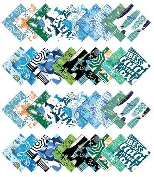 Soimoi Beach Print Precut 5-дюймовая хлопчатобумажная ткань, стеганые квадраты, шарм-пакет, сделай сам, лоскутное шитье, ремесло-свет 5x5 зелёный