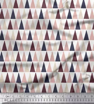 Soimoi белая японская креп-сатиновая ткань с треугольным геометрическим принтом, ткань по метрам, 42 дюйма 42 Inch Wide - Cotton Voile белый