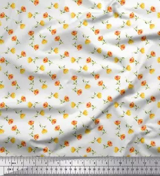 Soimoi белая японская креп-сатиновая ткань с розовым цветочным принтом, швейная ткань, метр 42 дюйма 42 Inch Wide - Cotton Voile белый