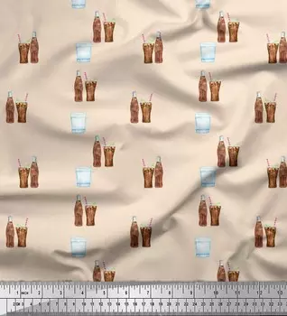 Soimoi белый японский креп-сатин ткань для бутылок и стекла кухонная швейная ткань с принтом метр 42 дюйма 42 Inch Wide - Poly Crepe белый