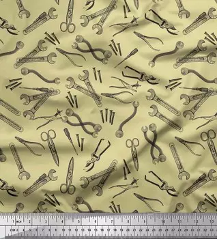 Soimoi Бежевый японский креп-атласная ткань Инструменты Аппаратное обеспечение Ткань для печати по метрам 42 дюйма 42 Inch Wide - Poly Crepe бежевый