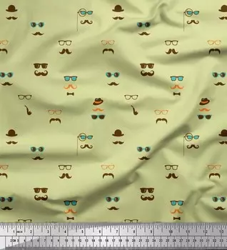 Soimoi Бежевый Япония Креп Атлас Ткань Характеристики,Шляпа и Усы Мужчины Набивная ткань 1 метр 42 дюйма 42 Inch Wide - Poly Crepe бежевый