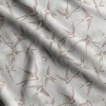 Soimoi Bird Print Хлопковая батистовая стеганая ткань, продаваемая во дворе, 42-дюймовая хлопковая ткань средней плотности в ширину, швейные принадлежности 42 Inch Wide - Cotton Cambric бежевый