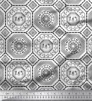 Soimoi Black Japan Crepe Satin Fabric Африканская племенная ткань с принтом на метр 42 дюйма 42 Inch Wide - Poly Crepe зелёный