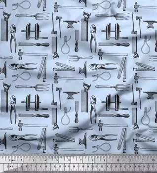 Soimoi Blue Japan Креп-атласная ткань Инструменты Аппаратное обеспечение Ткань для печати по метрам 42 дюйма 42 Inch Wide - Poly Crepe синий