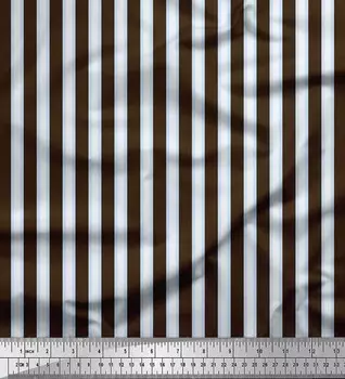 Soimoi Brown Japan креп-сатиновая ткань со спиральным и геометрическим принтом, швейная ткань, метр 42 дюйма 42 Inch Wide - Poly Crepe коричневый