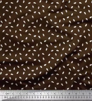 Soimoi Brown Poly Crepe Fabric Shells Ocean Print Ткань на метр 42 дюйма 42 Inch Wide - Poly Crepe коричневый