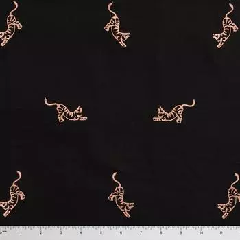 Soimoi Cat вышитая хлопковая атласная ткань для декора, швейная ткань во дворе, 44 дюйма, широкая декоративная ткань для дома