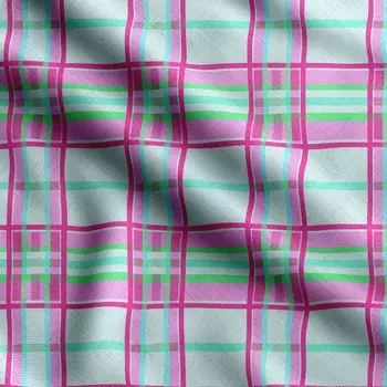 Soimoi Check Print, хлопковый батист, ткань для квилтинга, продаваемая во дворе, шириной 42 дюйма, хлопчатобумажная ткань средней плотности, швейные принадлежности, детская 42 Inch Wide - Cotton Cambric синий