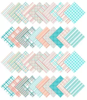 Soimoi Check Print Precut 5-inch Cotton Fabric Quilting Squares Charm Pack DIY Patchwork Sewing Craft-Teal 5x5inches синий