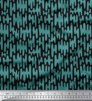 Soimoi Черная японская креп-сатиновая ткань с капельным жидким рисунком Ткань с абстрактным принтом 1 метр 42 дюйма 42 Inch Wide - Cotton Voile чёрный