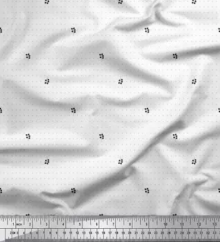 Soimoi Черная японская креп-сатиновая ткань с принтом ягод и точек ткань для рукоделия шириной 42 дюйма по метрам 42 Inch Wide - Poly Crepe чёрный