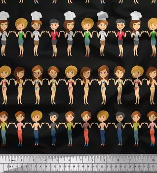 Soimoi черный японский креп-атласная ткань женская групповая швейная ткань с принтом метр 42 дюйма 42 Inch Wide - Poly Crepe фиолетовый