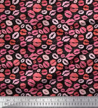 Soimoi черный японский креп-сатин ткань для губ женская ткань с принтом на метр 42 дюйма 42 Inch Wide - Poly Crepe чёрный