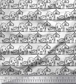 Soimoi черный японский креп-сатин ткань дом архитектурный декор ткань с принтом метр 42 дюйма 42 Inch Wide - Poly Crepe чёрный