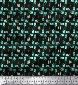 Soimoi черный японский креп-сатин ткань красочная бутылка с принтом швейная ткань метр 42 дюйма 42 Inch Wide - Poly Crepe фиолетовый