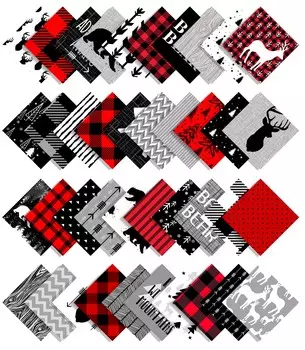 Soimoi Christmas Theme Print Precut 5-inch Cotton Fabric Quilting Squares Charm Pack DIY Patchwork Sewing Craft-Light 5x5inches серый