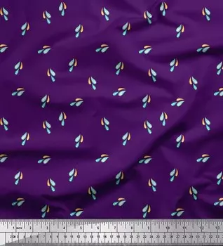 Soimoi фиолетовая японская креп-атласная ткань красочные капли воды природа декор ткань с принтом метр 42 дюйма 42 Inch Wide - Poly Crepe фиолетовый