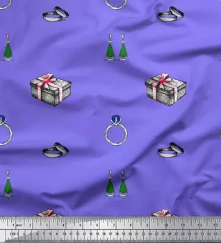 Soimoi фиолетовая японская креп-атласная ткань, подарочная коробка и ювелирные изделия, женская ткань с принтом, 42 дюйма 42 Inch Wide - Poly Crepe фиолетовый