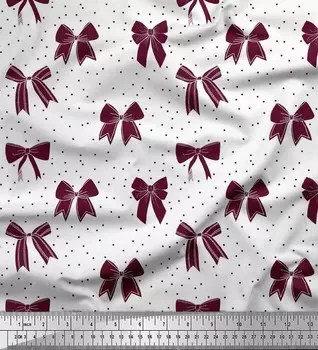 Soimoi фиолетовая японская креп-атласная ткань с бантом и принтом в горошек, швейная ткань, метр 42 дюйма 42 Inch Wide - Japan Crepe Satin фиолетовый