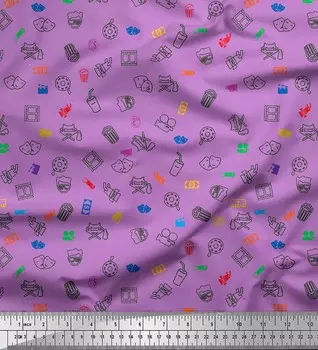 Soimoi фиолетовая японская креп-сатиновая ткань, катушка с пленкой и маска, ткань с принтом в современном стиле, 42 дюйма по метрам 42 Inch Wide - Poly Crepe коричневый