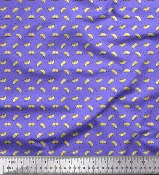 Soimoi фиолетовая японская креп-сатиновая ткань с книгами, алфавитами и цифрами, ткань с принтом символов, 42 дюйма по метрам 42 Inch Wide - Poly Crepe фиолетовый