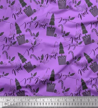 Soimoi фиолетовая японская креп-сатиновая ткань с принтом для рождественской вечеринки, ткань для рукоделия шириной 42 дюйма по метрам 42 Inch Wide - Cotton Voile фиолетовый