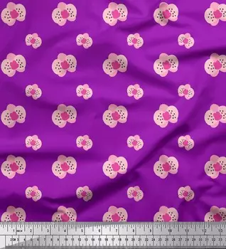 Soimoi фиолетовая японская креп-сатиновая ткань с художественным цветочным принтом, ткань на метр 42 дюйма 42 Inch Wide - Cotton Voile фиолетовый