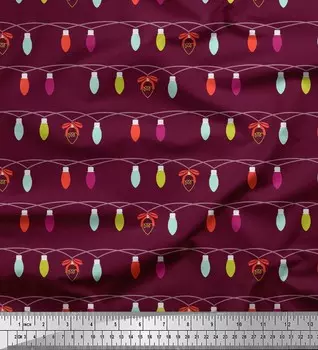 Soimoi фиолетовая японская креп-сатиновая ткань с лампочками для домашнего декора, ткань с принтом по метрам, 42 дюйма 42 Inch Wide - Poly Crepe фиолетовый