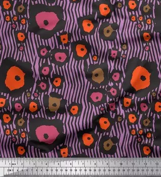 Soimoi фиолетовая японская креп-сатиновая ткань с принтом кожи зебры, ткань по метрам, 42 дюйма 42 Inch Wide - Poly Crepe фиолетовый