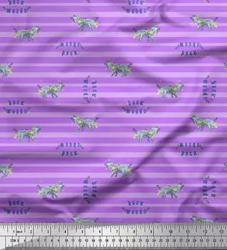 Soimoi фиолетовая японская креповая атласная ткань волк и полосатая ткань с принтами на метр 42 дюйма 42 Inch Wide - Poly Crepe зелёный